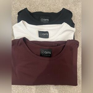 Cuts short sleeve elongated shirt bundle